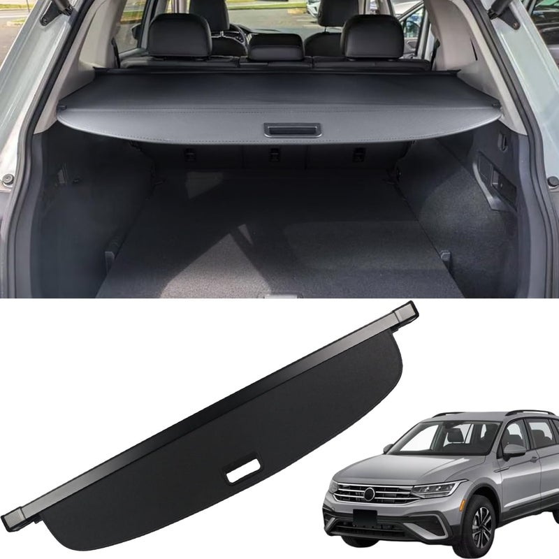 Marretoo Cargo Cove for VW Volkswagen Tiguan 2018-2024 for VW Volkswagen Tiguan Accessories Behind 2nd Row Seats Retractable Factory Style SUV Trunk Security Shade Trunk Cover No Gap - Image 1